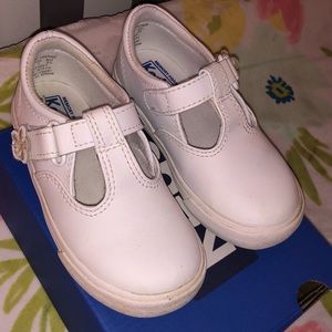 Toddler girls white Keds Daphne T strap shoes